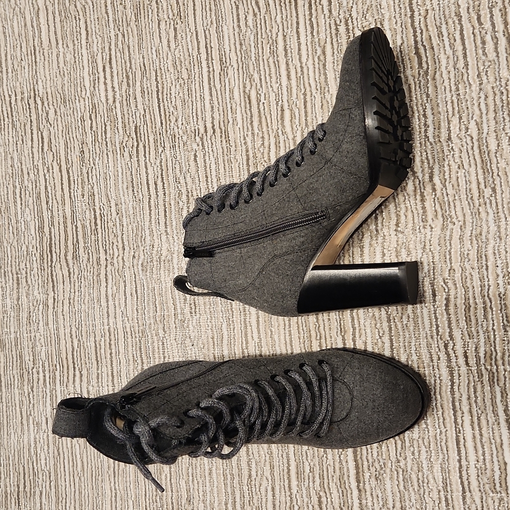 New Jimmy Choo Laceup zip Boot size 37 Grey
